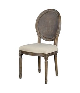 Forty West Round Mesh Back Dining Chair:  Oatmeal Linen