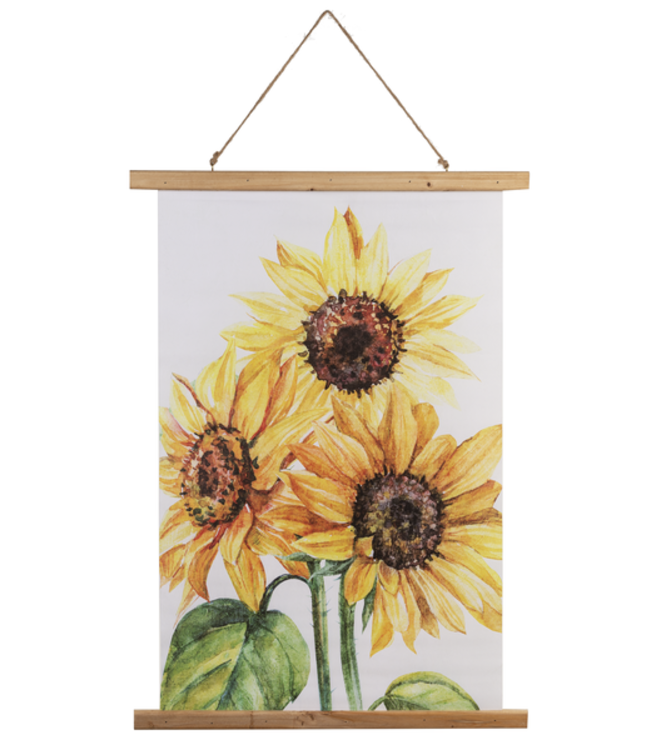 Ganz Sunflower Rolled Canvas Wall Decor- 3 Flowers