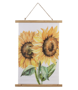 Ganz Sunflower Rolled Canvas Wall Decor- 2 Flowers