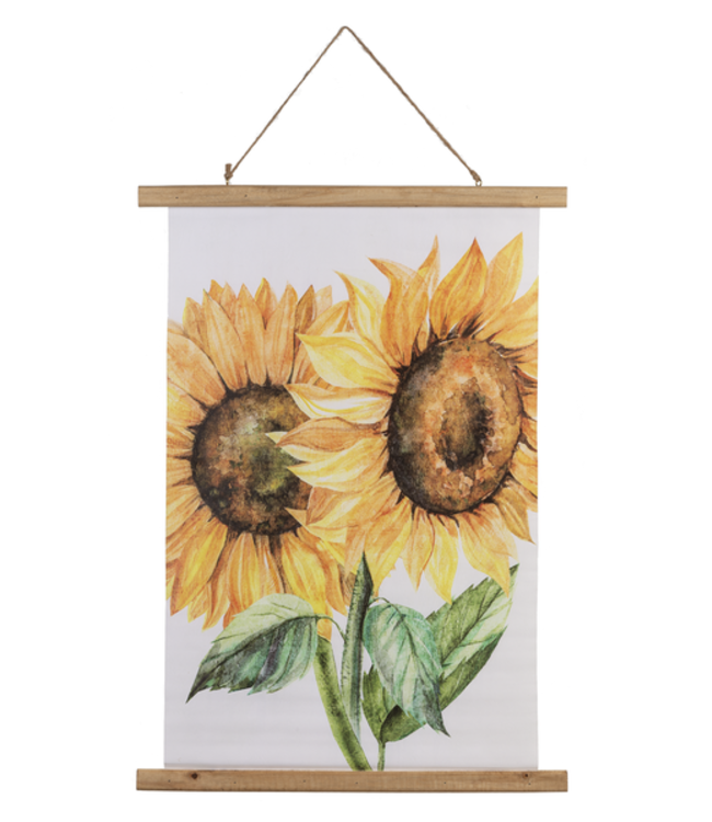 Ganz Sunflower Rolled Canvas Wall Decor- 2 Flowers