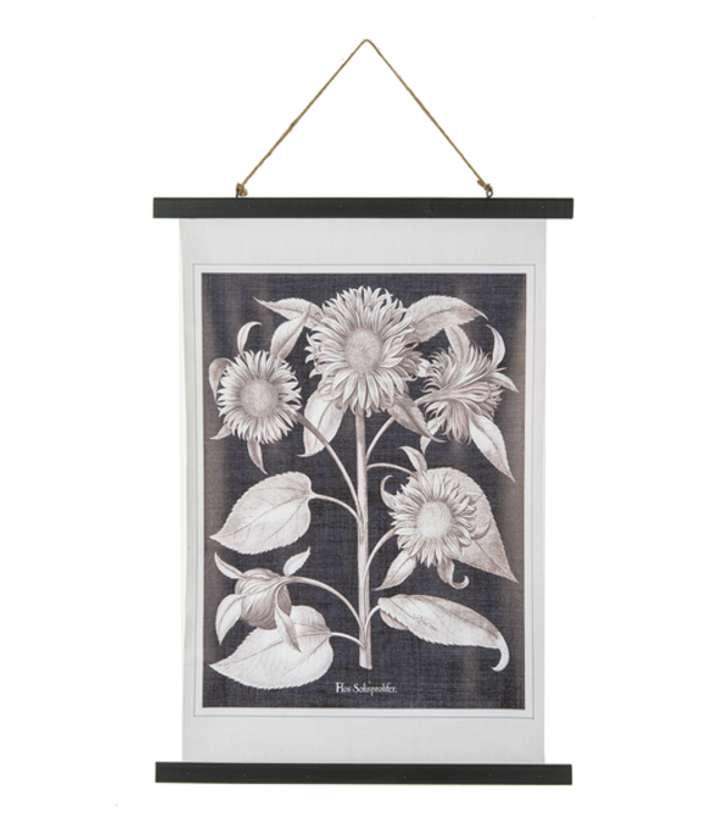 Ganz Sunflower Rolled Canvas Wall Decor- Flower with Stem