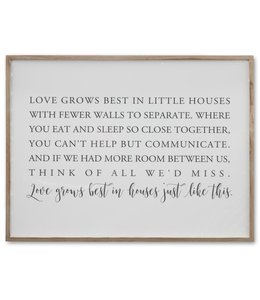 K&K Interiors Framed White Wood Love Grows Best Sign