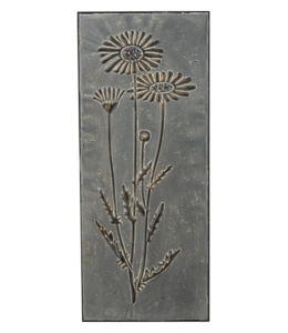 Ganz Embossed Greywash and Gold Wildflower Wall Art