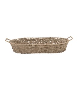 Bloomingville Decorative Hand-Woven Seagrass Tray with Handles