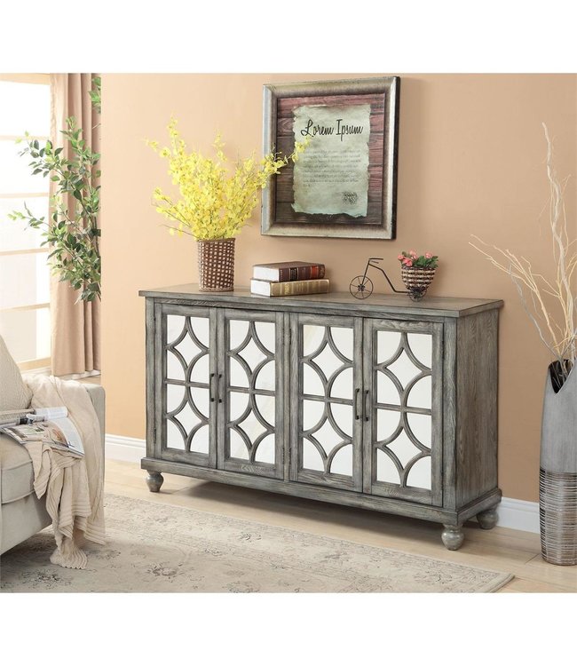 Coast to Coast Catskill Grey 4 Door Media Credenza