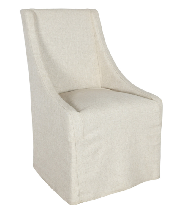 Classic Home Warwick Upholstered Rolling Dining Chair: Oatmeal