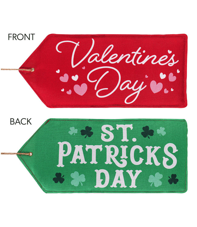 Evergreen Valentine's Day, St. Patrick's Day Reversible Door Tag