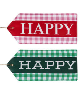 Evergreen Happy, Happy Reversible Door Tag