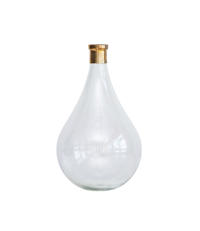 Creative Co-Op Glass and Brass Vase