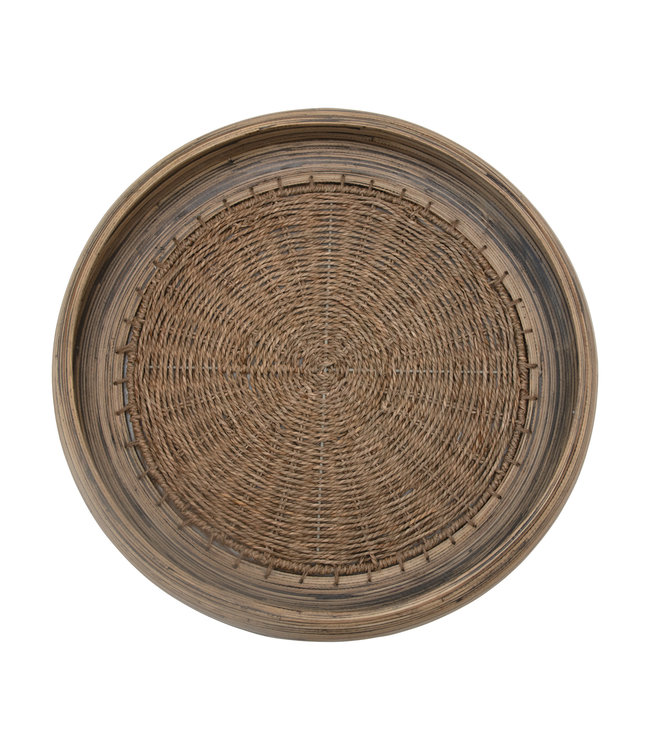 Bloomingville Handmade Bamboo and Seagrass Tray with Handles