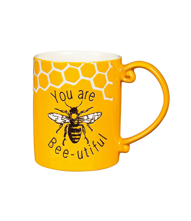 Evergreen Ceramic Cup, 15oz, You Are Bee-utiful