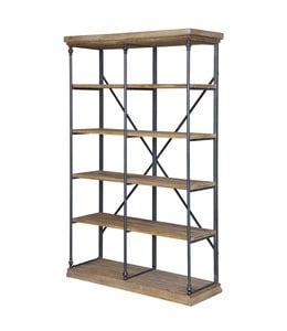 Crestview Collection La Salle Metal and Wood 2 Section Bookshelf