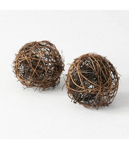 Sullivans Gift Vine Wrapped Orb Ball , Set of 2