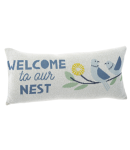 Ganz "Welcome to Our Nest" Bird Lumbar Knit Pillow