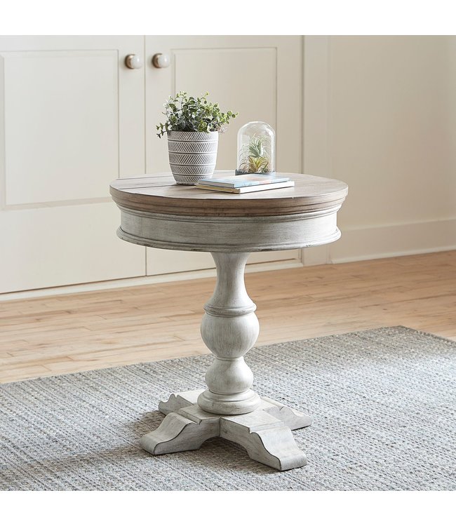 Liberty Furniture Heartland Round Pedestal Chair Side Table