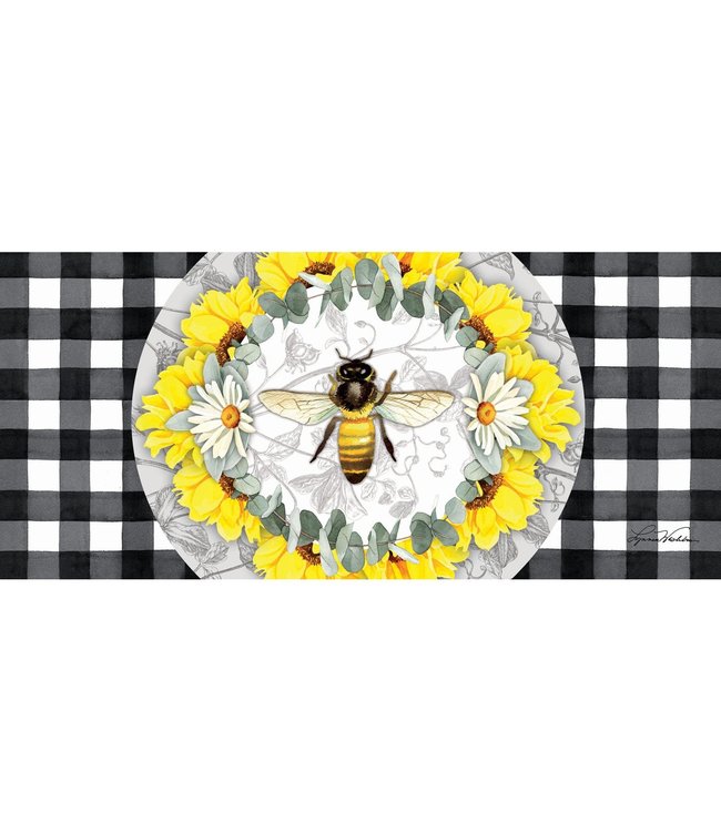 Evergreen Honey Bee and Flowers Sassafras Switch Mat
