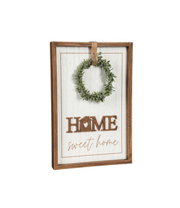 Evergreen Home Sweet Home Wall Decor with Faux Wreath