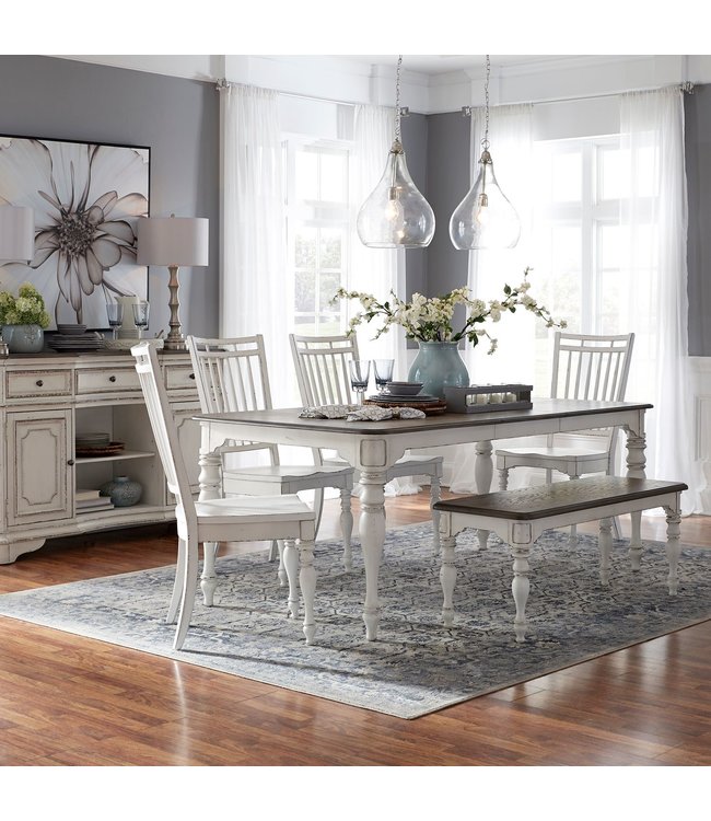 Liberty Furniture Magnolia Manor Table Set With 4 Chairs & Bench