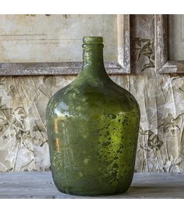 Porch View Home Decorative Aged Verde Bottle Small