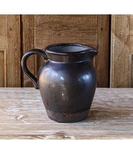 Porch View Home Smoked Glazed Pottery Flower Pitcher Vase Large
