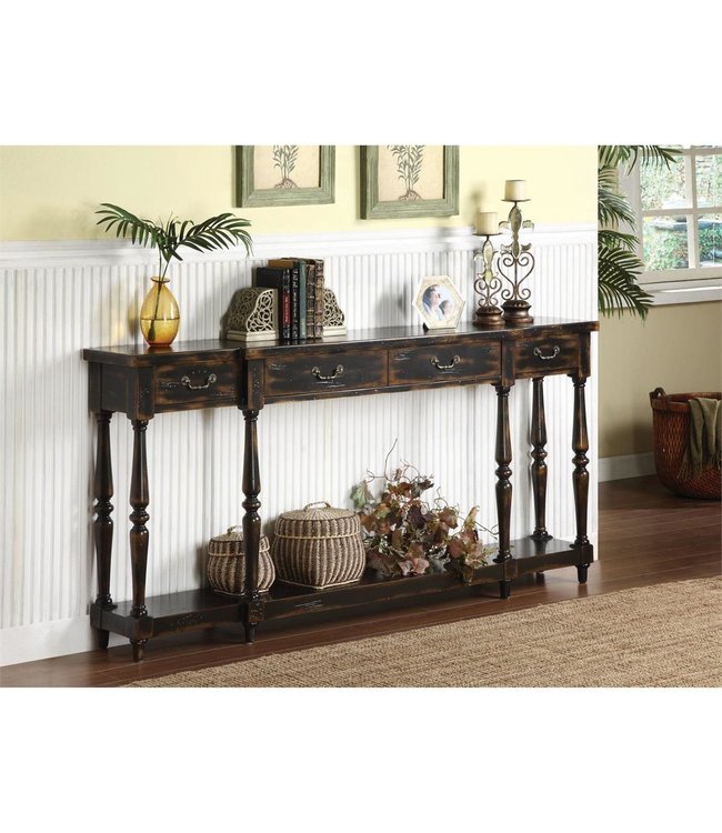Coast to Coast Apperson Black 4 Drawer Console