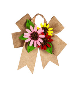 Evergreen Gerber Daisy Door Tag Bow