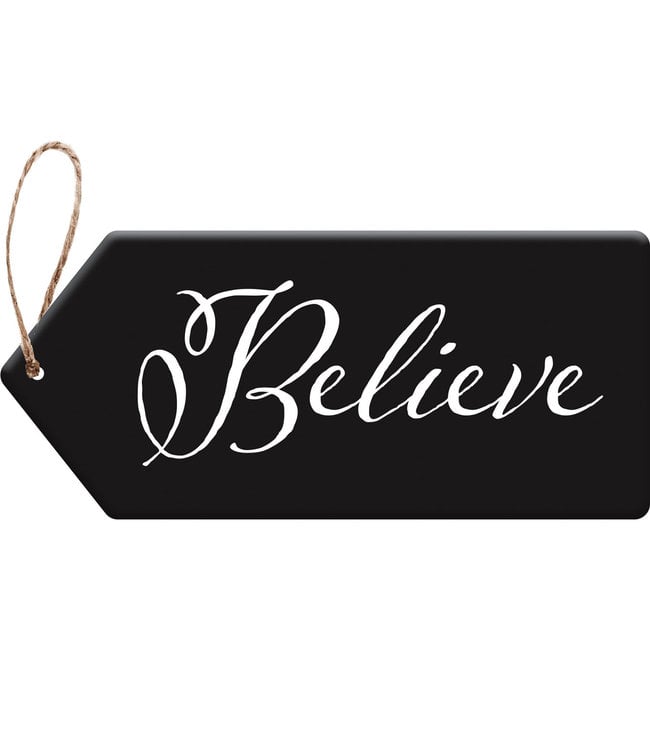 Evergreen Believe Door Tag