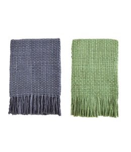 MudPie Fringe Blanket- Navy