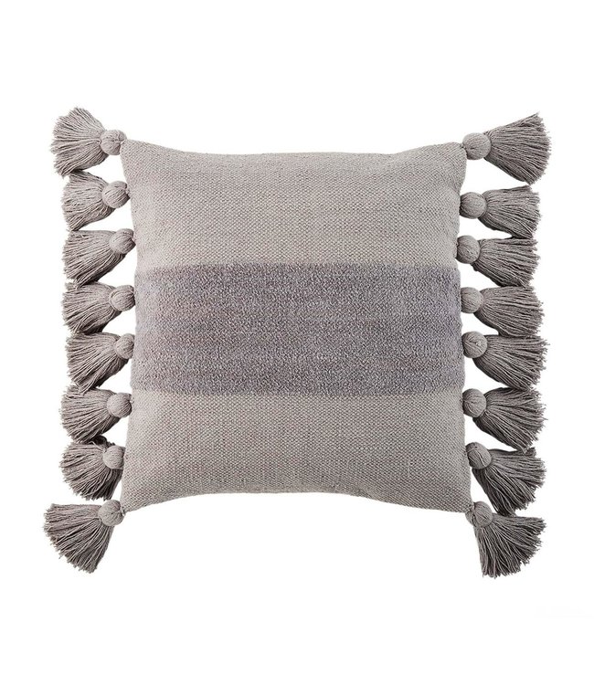 MudPie Grey Tassel Pillow