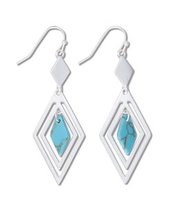 Periwinkle By Barlow Turquoise & Matte Silver- Earrings