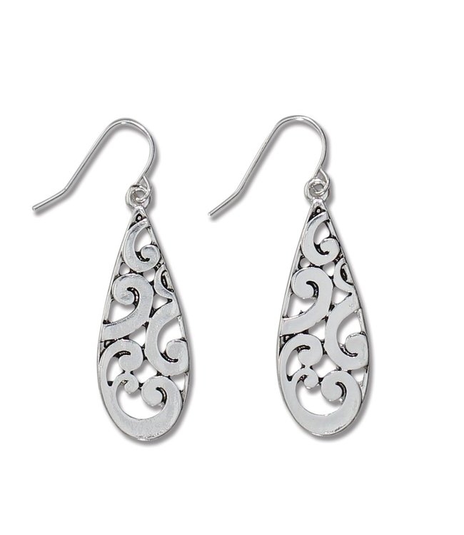 Periwinkle By Barlow Silver Scrollwork Earrings