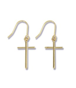 Periwinkle By Barlow Classic Gold Cross Earrings