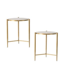 A&B Home Gold and Marble Nesting Tables Set