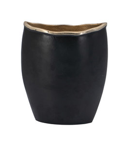 A&B Home Black and Gold Rim Vase