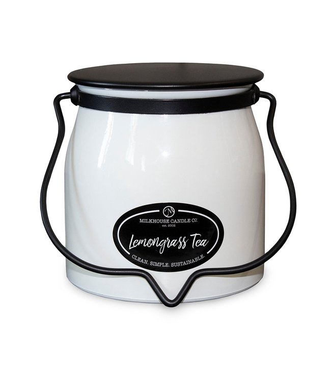 Milkhouse Candle Company Butter Jar 16 Oz: Lemongrass Tea