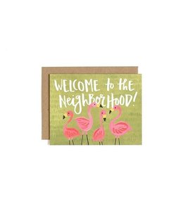 1Canoe2 Flamingo Neighborhood Greeting Card