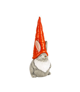 Evergreen 13"H Bunny Gnome with Carrot Hat Garden Statuary