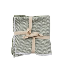 Creative Co-Op Green Square Cotton Knit Dishtowel