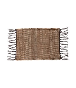 Creative Co-Op Woven Jute and Cotton Placemat with Fringe