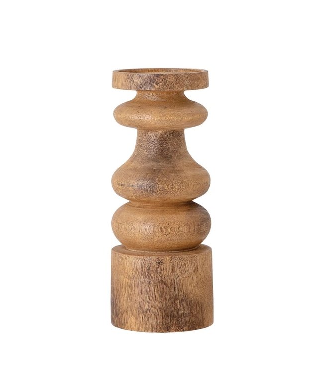 Bloomingville 4-3/4" Round x 12"H Mango Wood Candle Holder (Holds 4" Pillar)