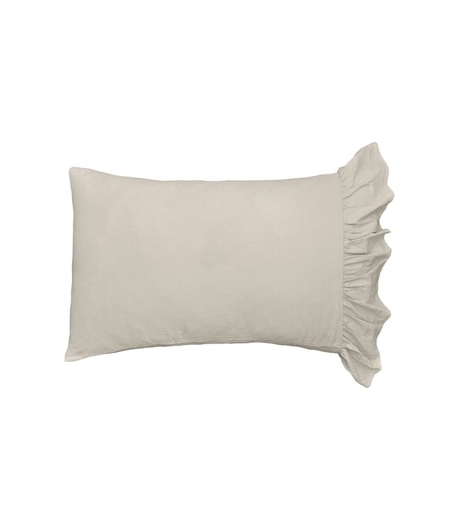 C&F Home Ruffled Standard Pillowcase-Natural