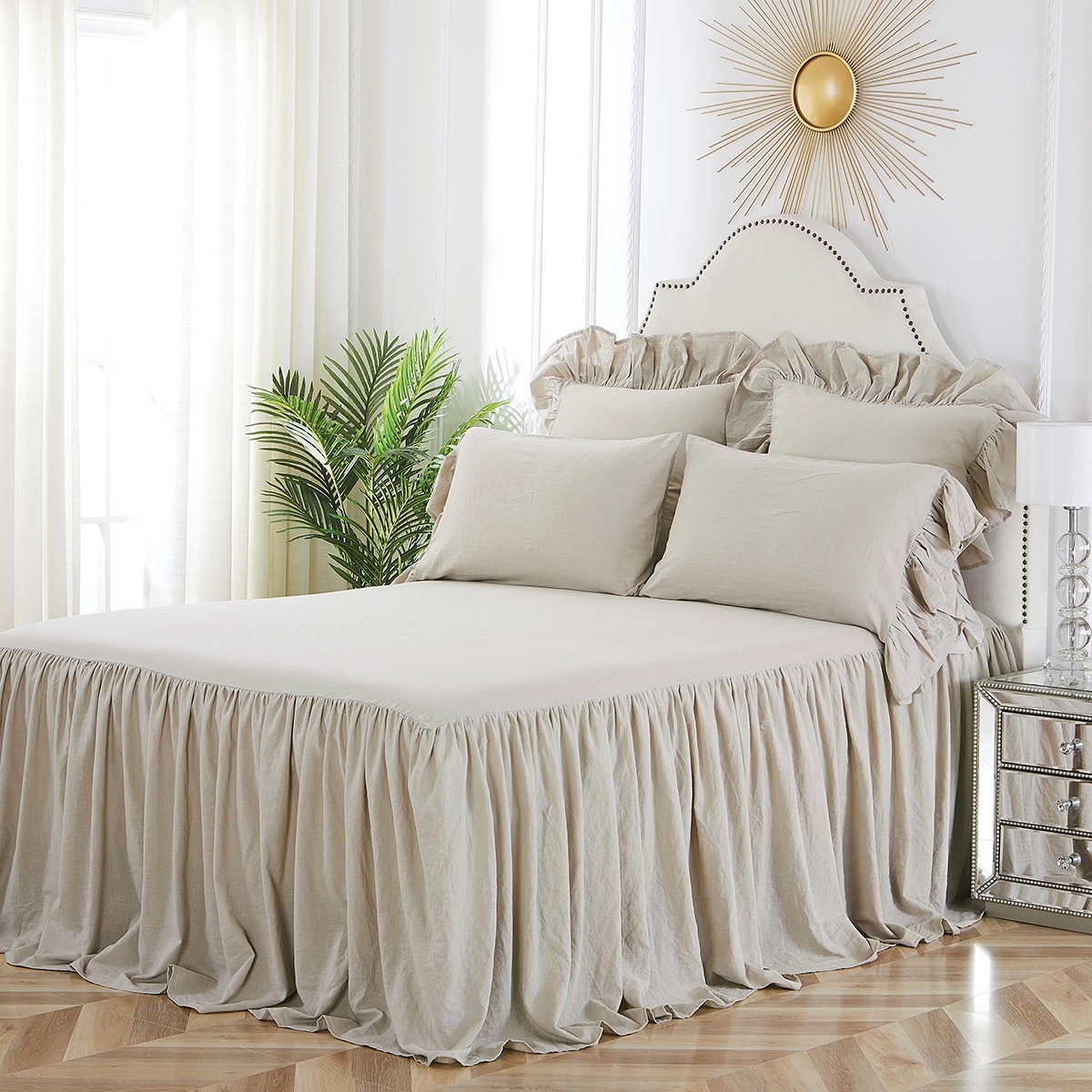 Ruffled Bedspread Natural King Miss Daisy’s Home & Decor Co