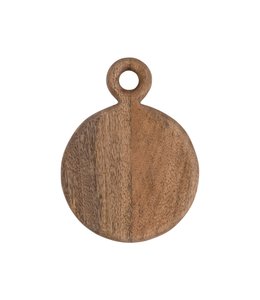 Creative Co-Op Mango Wood Cheese/Cutting Board with Handle, Walnut Finish