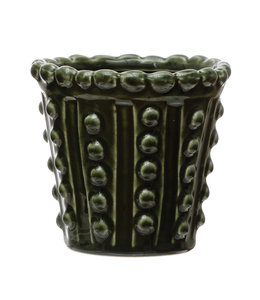 Creative Co-Op Stoneware Hobnail Planter