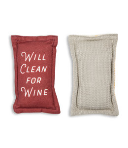 Demdaco Clean for Wine Kitchen Sponge - Set of 2