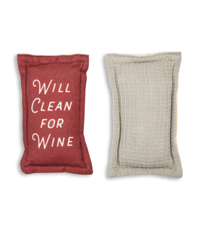 Demdaco Clean for Wine Kitchen Sponge - Set of 2