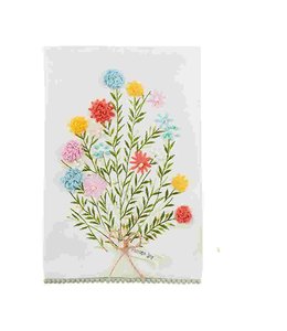 MudPie Floral Bouquet Embroidered Towel