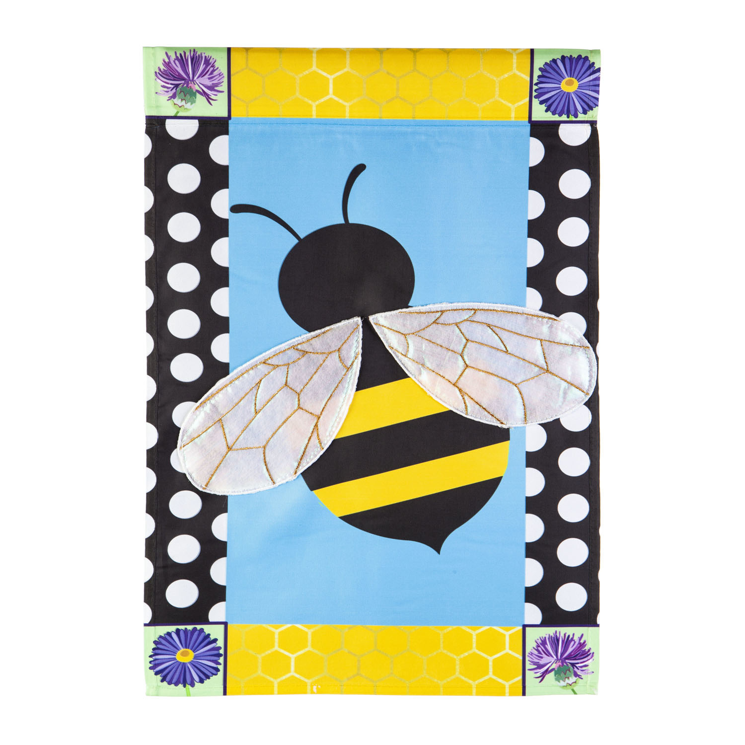 Details about   Honey Bee in Ring of Sunflower & Daisy Flowers Summer decorative Garden flag 