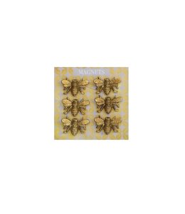 Creative Co-Op S/6 1"L Pewter Bee Magnets On Card