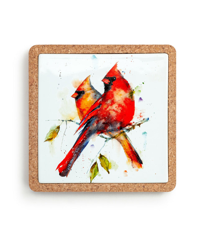 Demdaco Cardinal Pair Cork Base Trivet